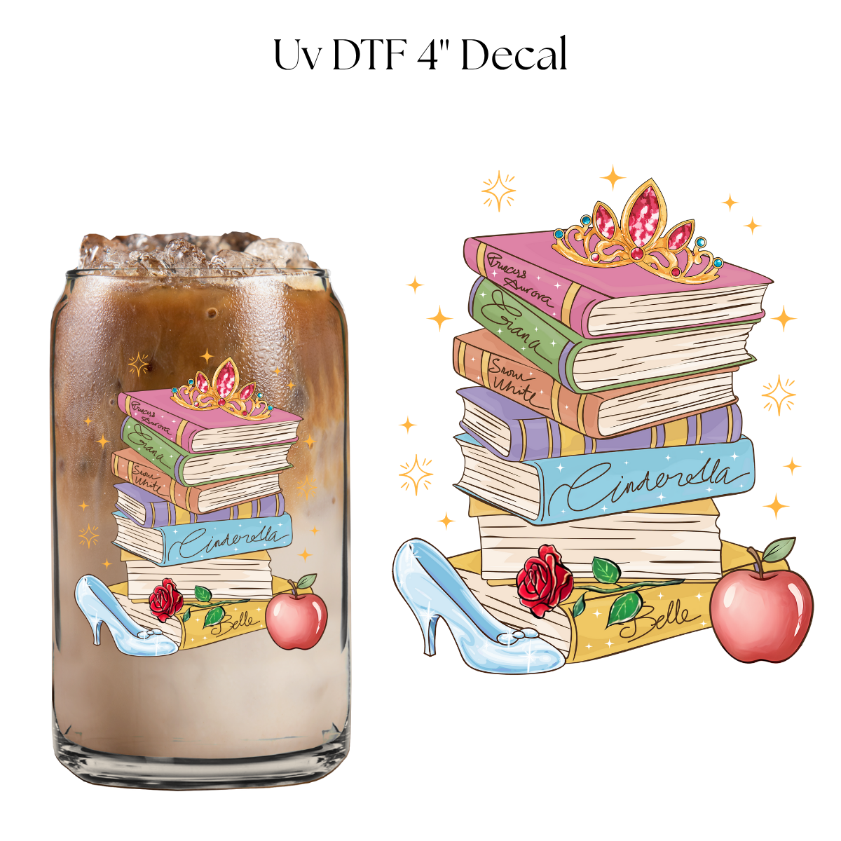 Princess Books 4” UV DTF Decal