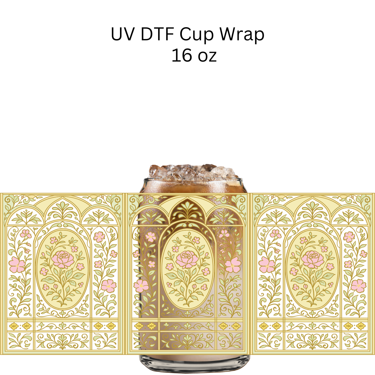 Yellow Rose Tile UV DTF Wrap