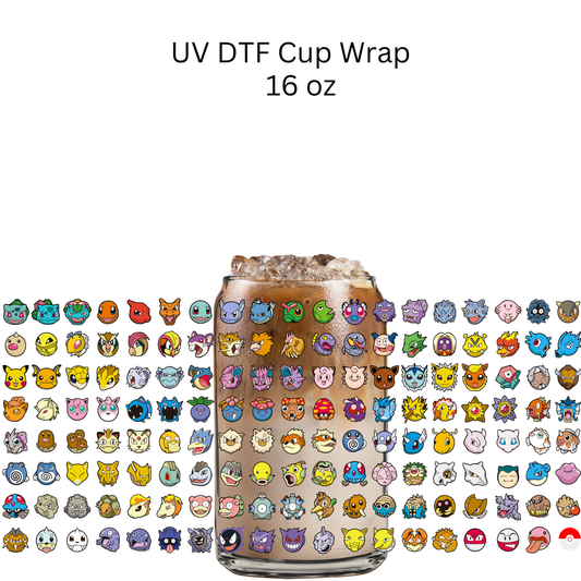 Poke Faces UV DTF Cup Wrap