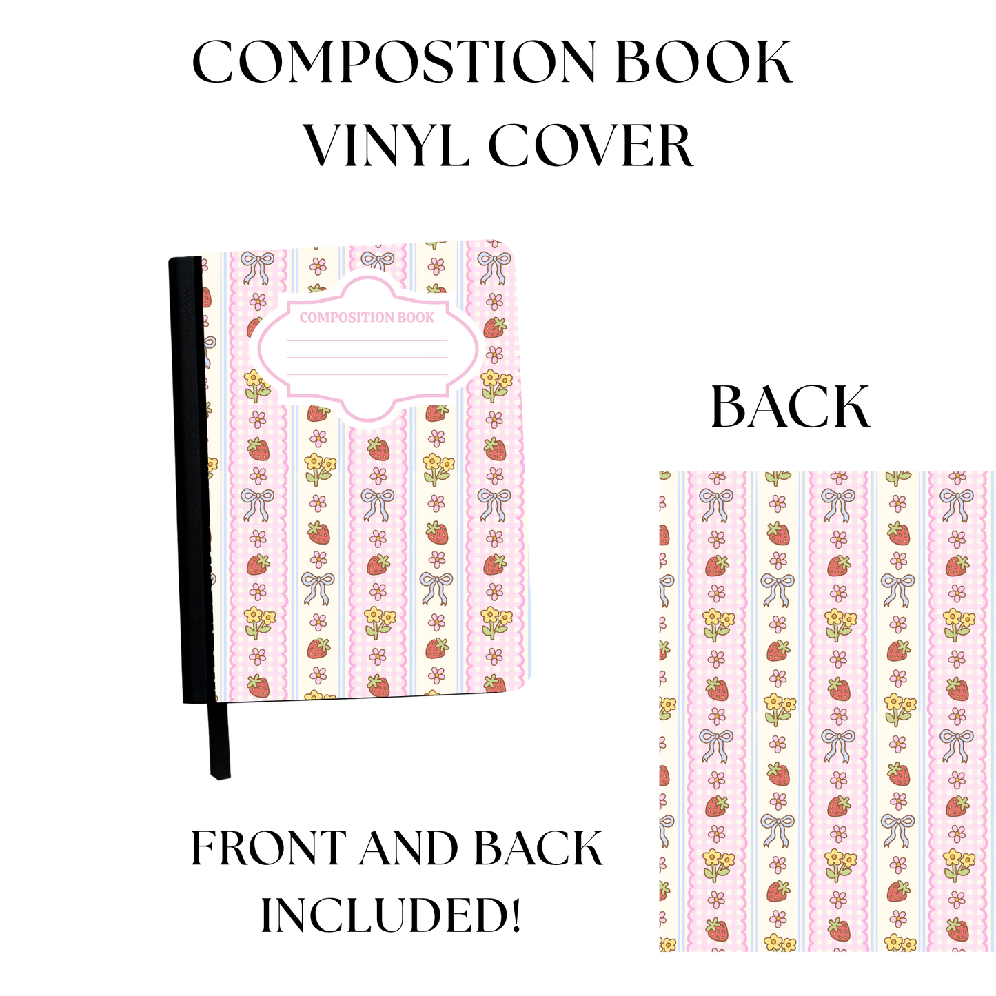 Floral Strawberries Notebook Cover