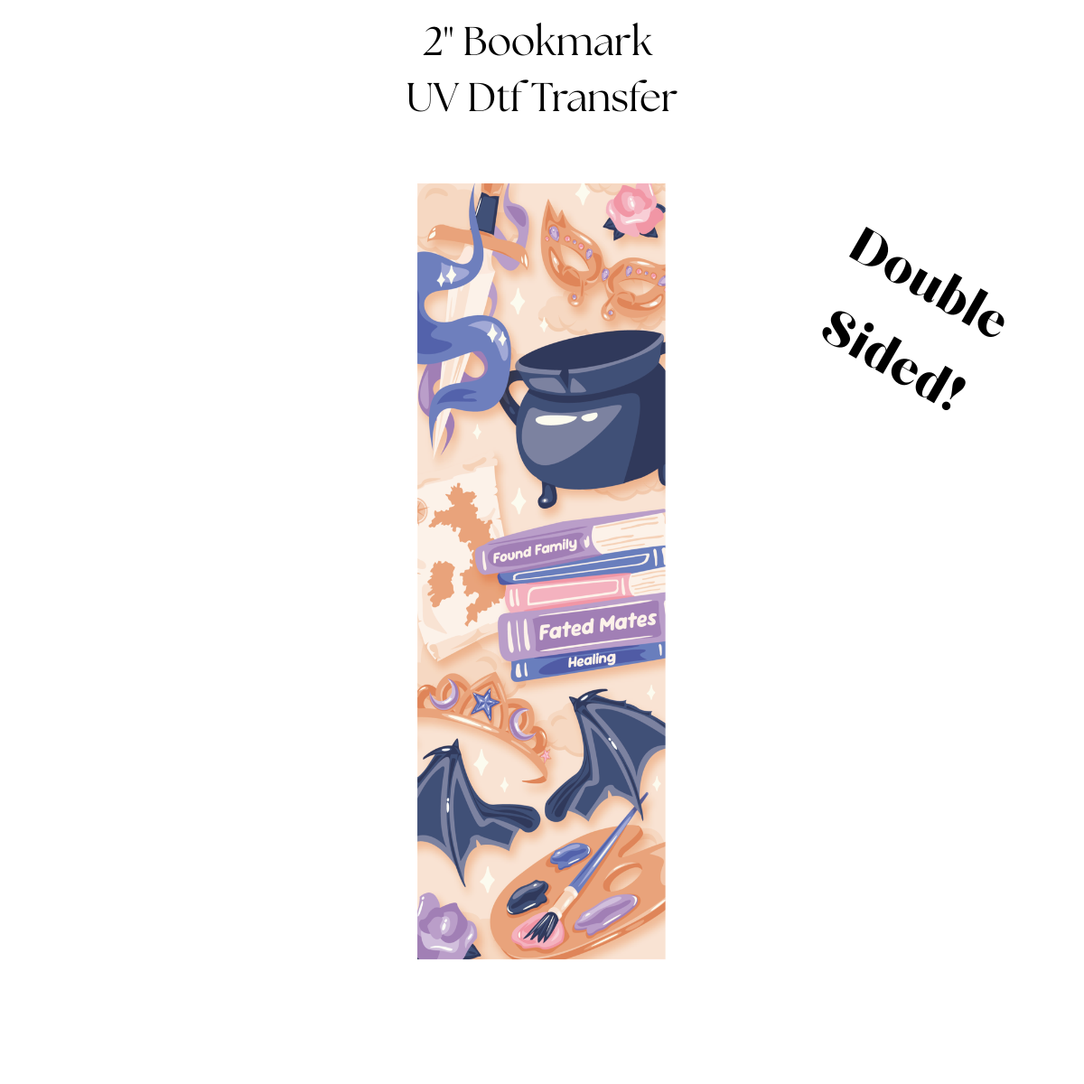 2" Fated Mates UV DTF Bookmark Transfer