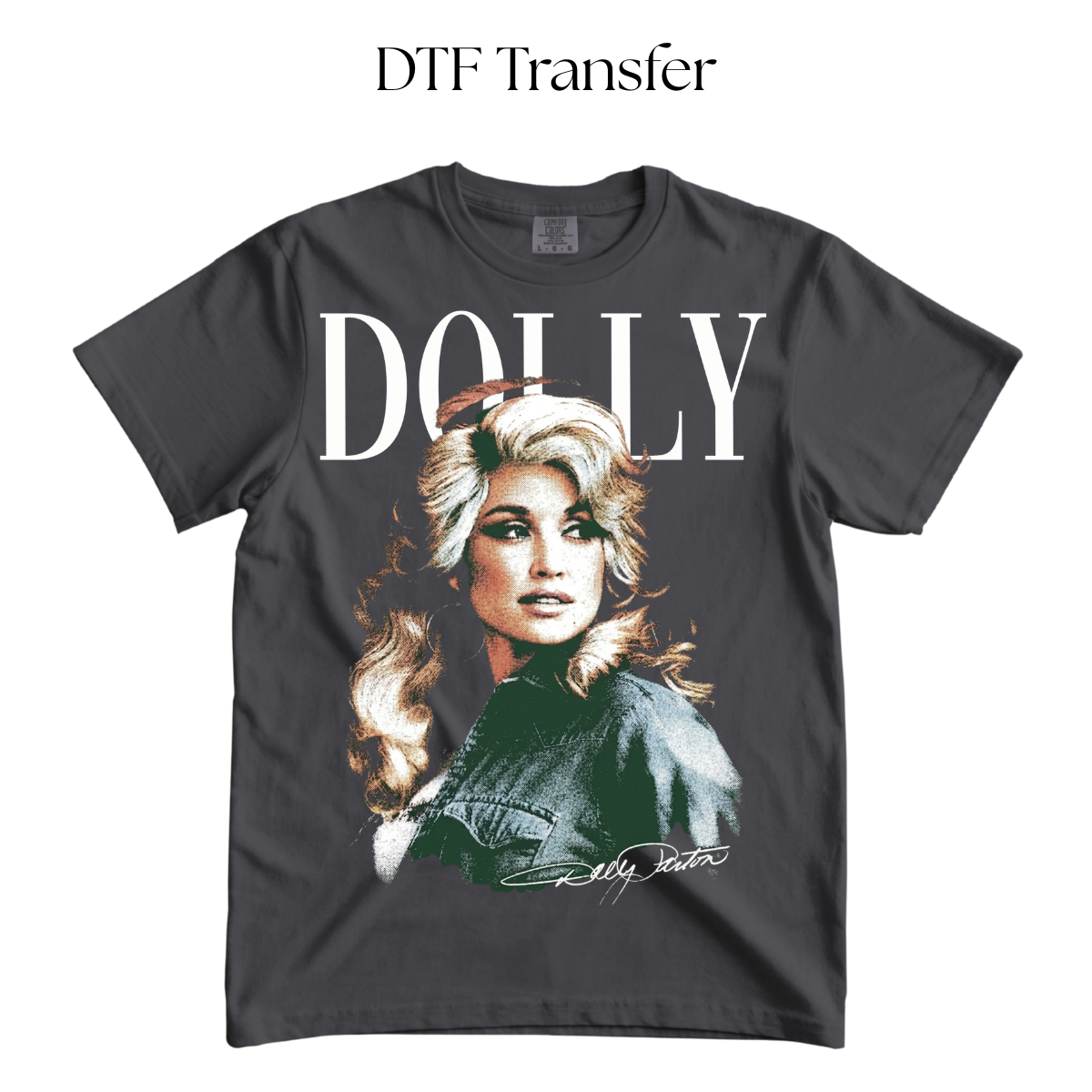 Dolly Vintage DTF Transfer (Press on Black)