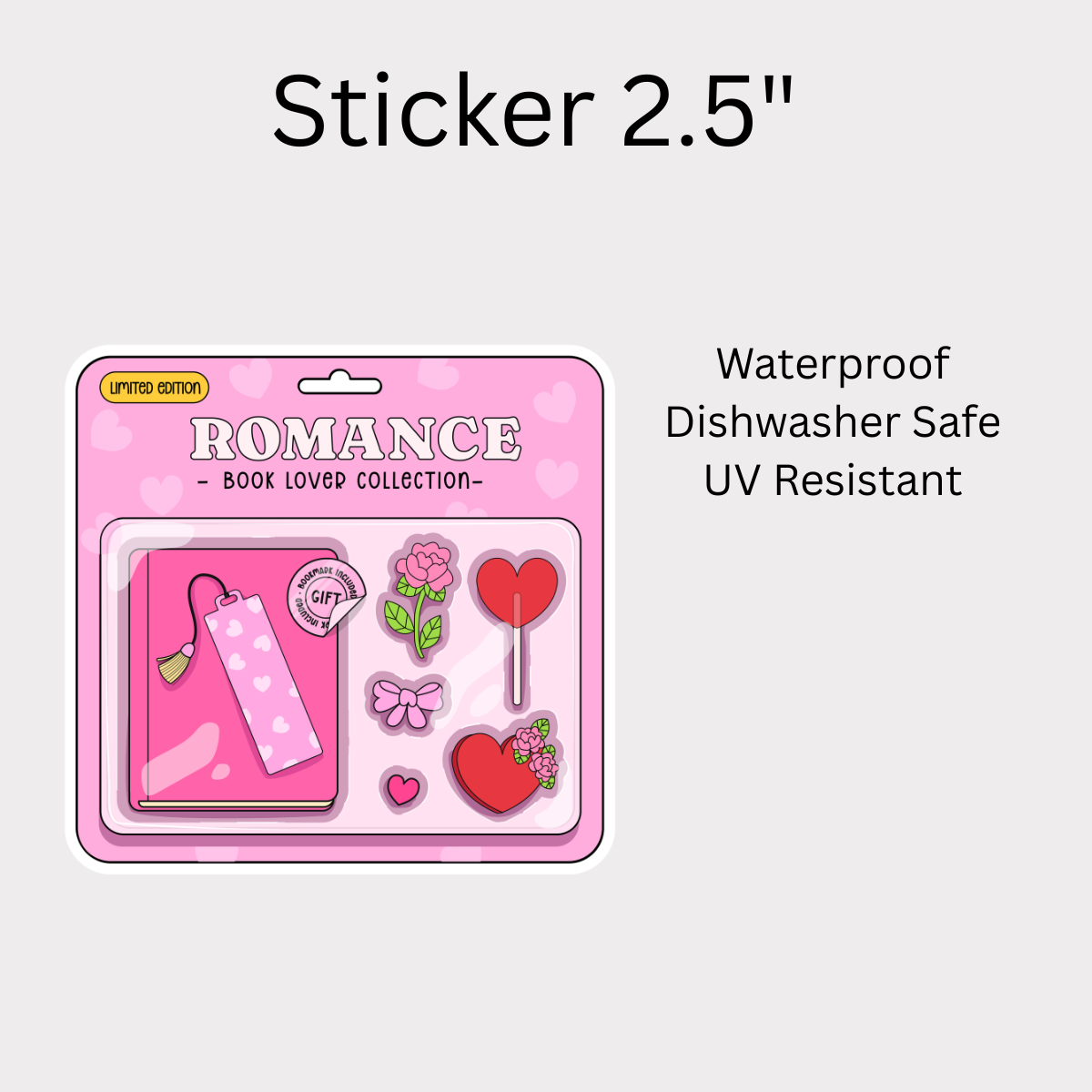 Romance Collection Ticket White Vinyl Sticker 2.5"