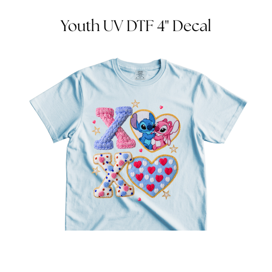 YOUTH XOXO Blue and Pink Aliens DTF Transfer