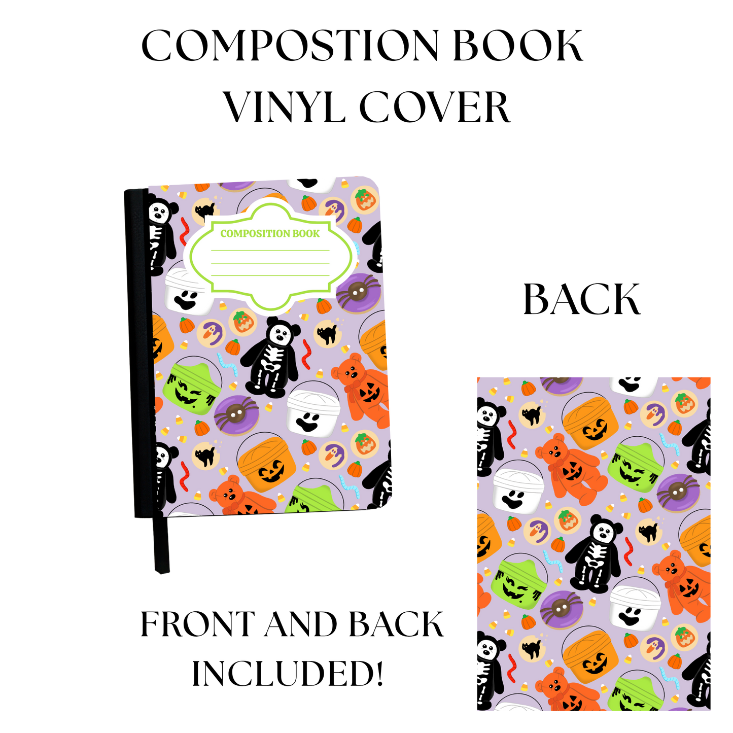 Halloween Things Notebook Vinyl Cover UV PRINTED