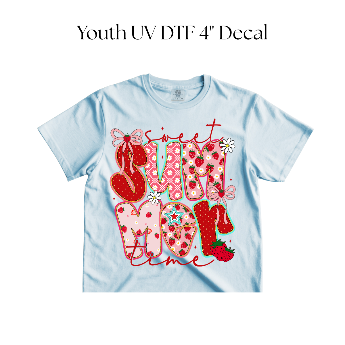 Sweet Summer Time Strawberries YOUTH DTF Transfer