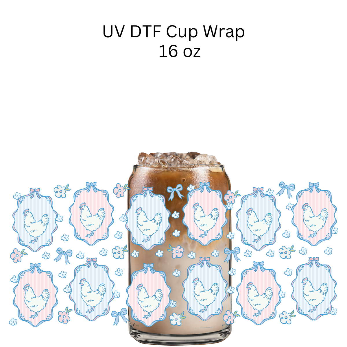 Pastel Chicken Frames UV DTF Cup Wrap