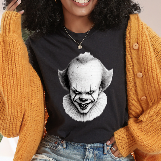 Black and White Clown Dtf Transfer