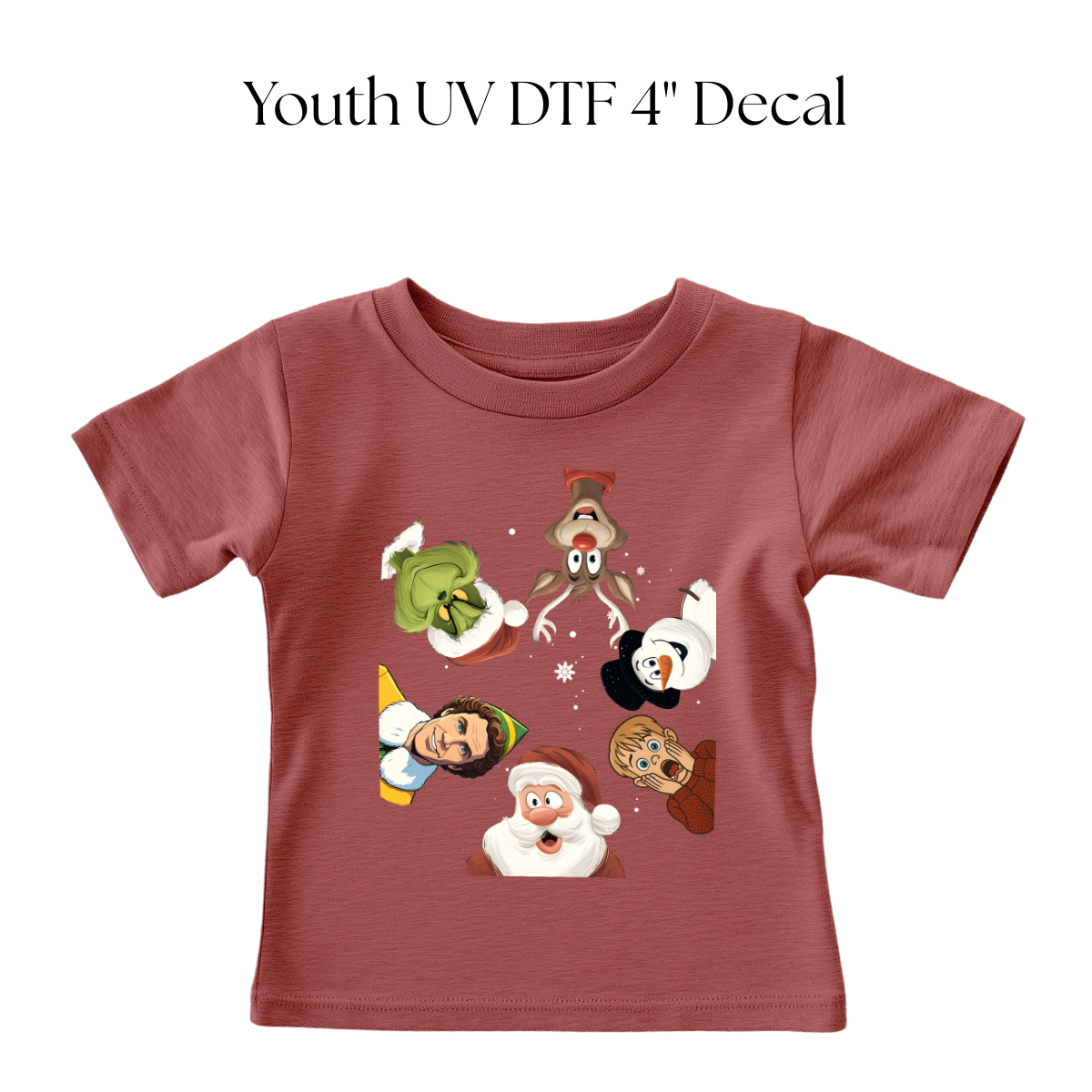 YOUTH Christmas Cartoons Looking Down DTF Transfer