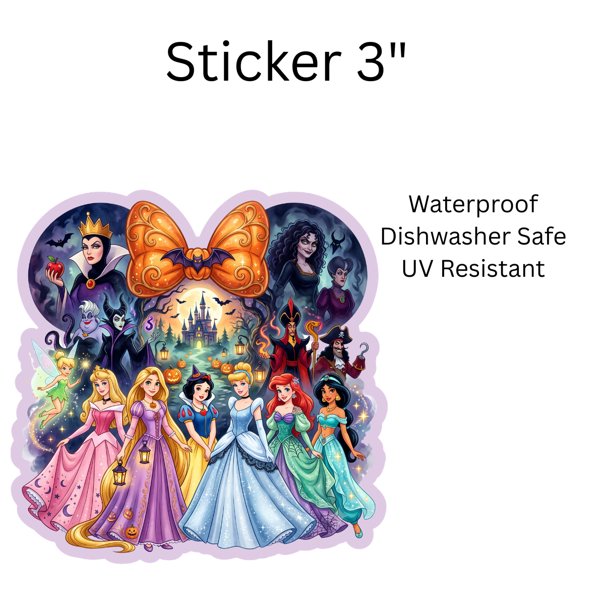 Princess and Evil Ladies White Vinyl Sticker