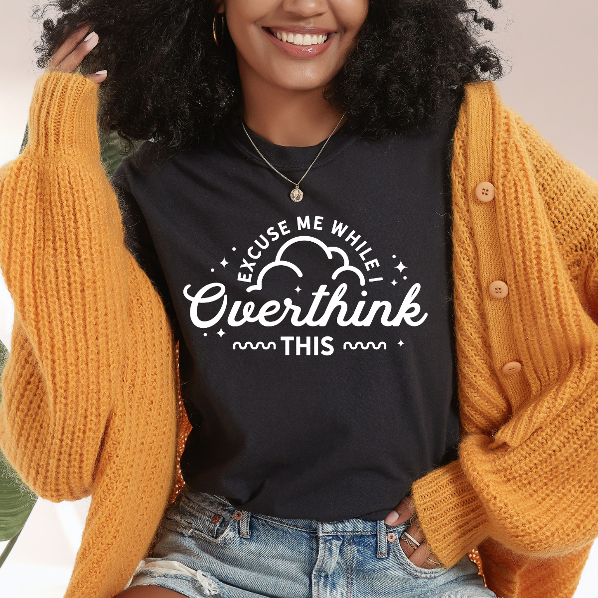 Excuse Me While I Overthink This Single Color DTF Transfer