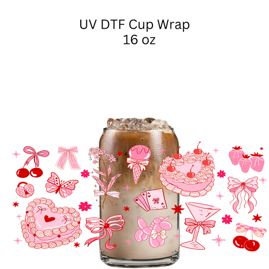 Valentine Cakes UV DTF Cup Wrap