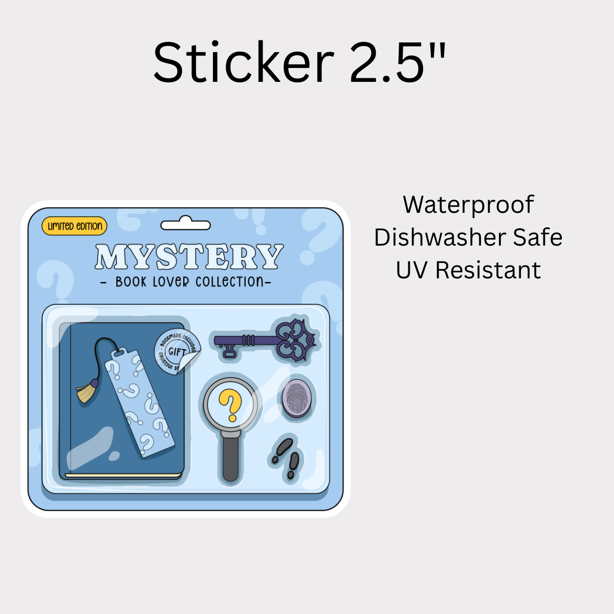 Mystery Collection Ticket White Vinyl Sticker 2.5"