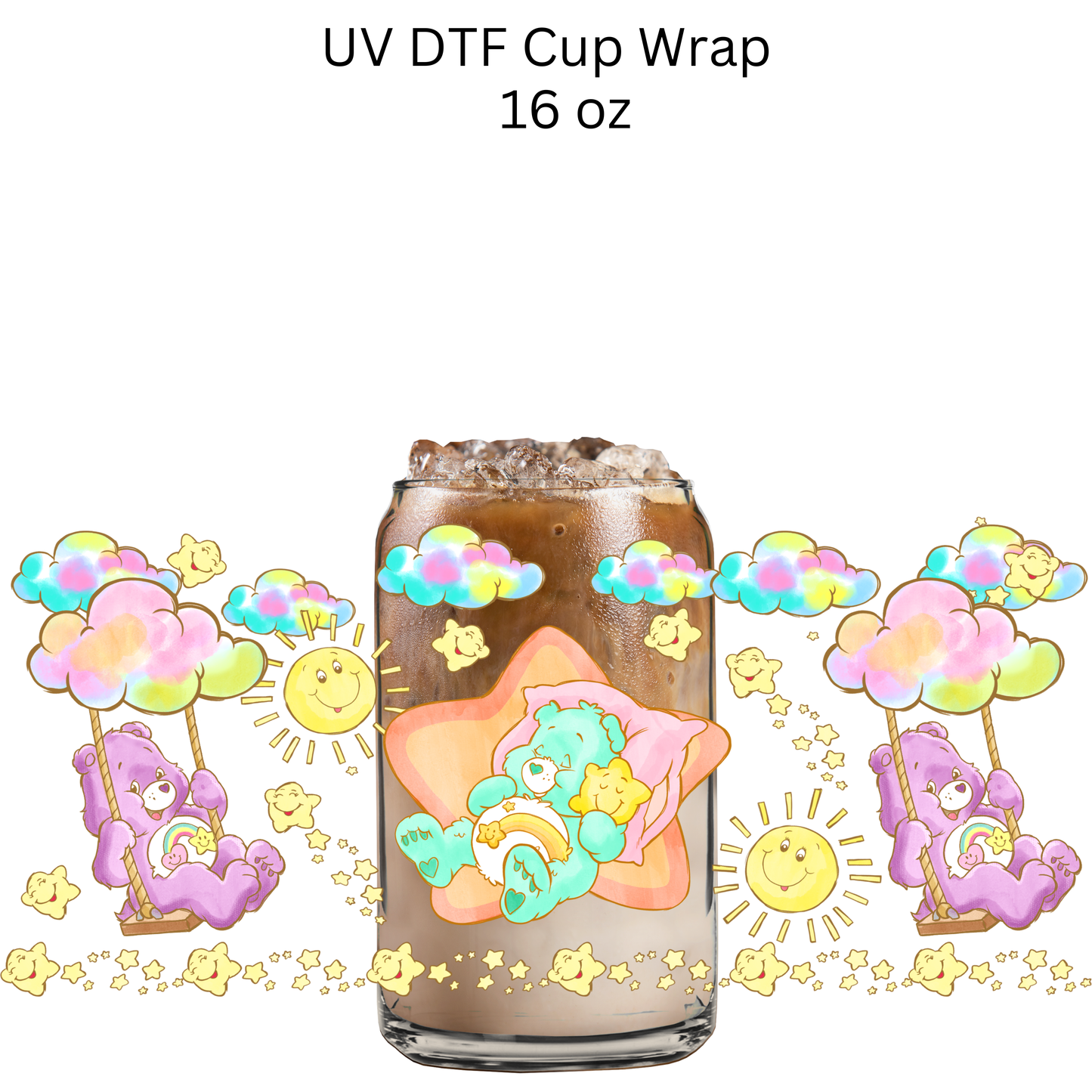 Cloud Bears UV DTF Cup Wrap