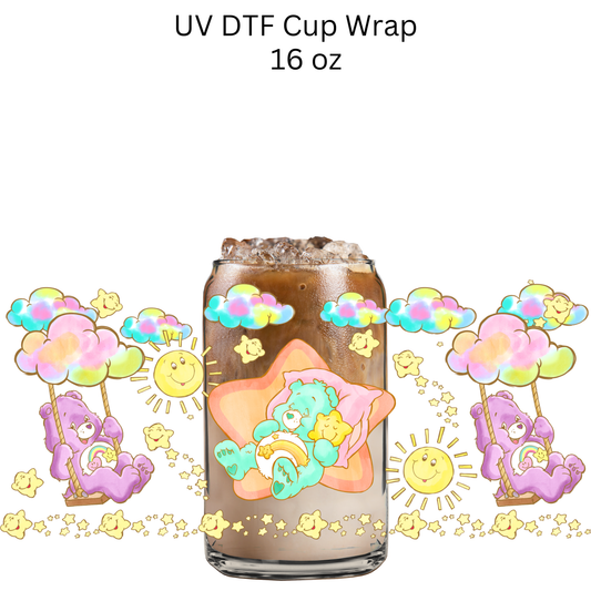 Cloud Bears UV DTF Cup Wrap