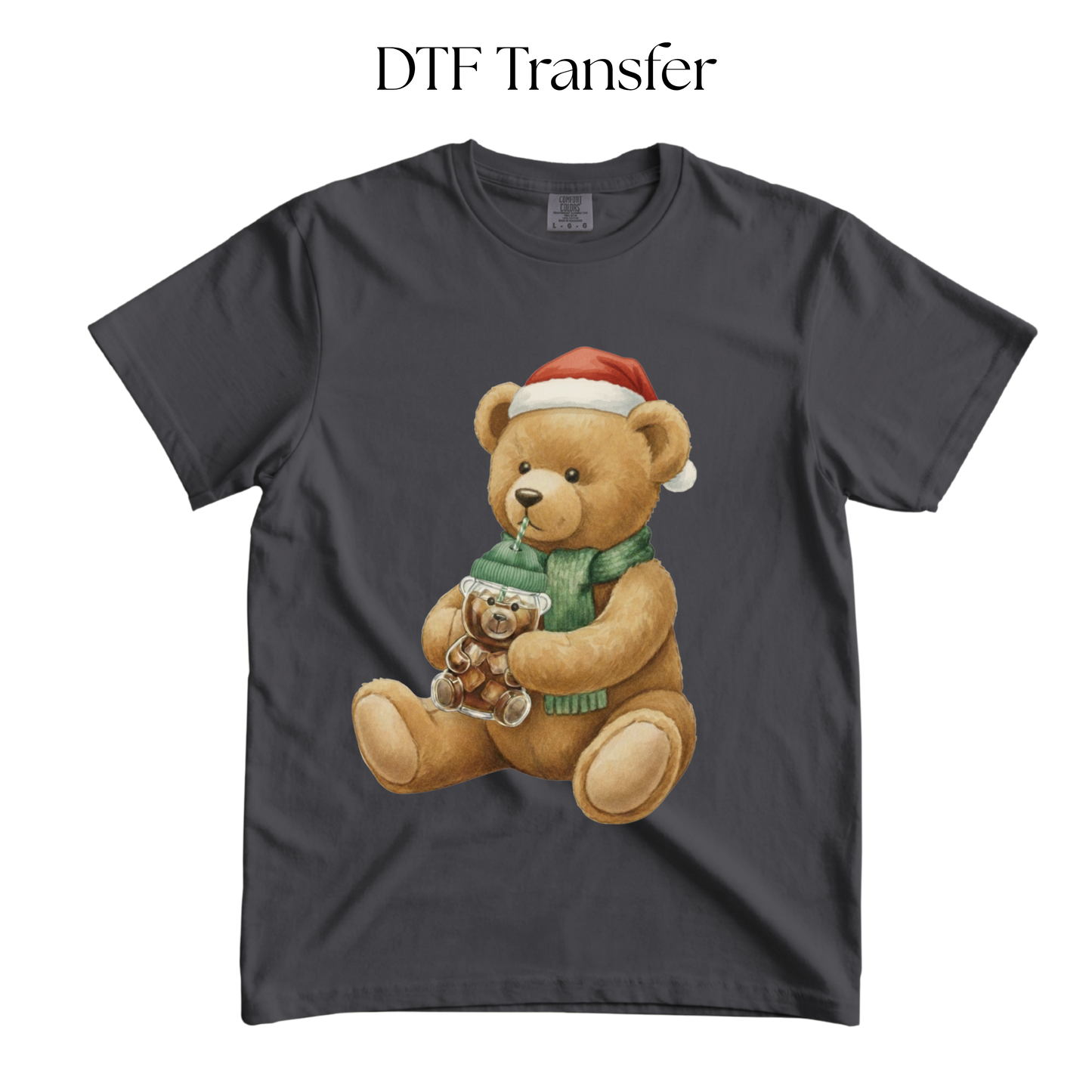 Bear Drinking Coffee DTF Transfer