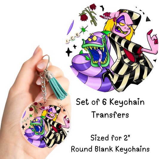 Beetle Man Round Keychain Transfer