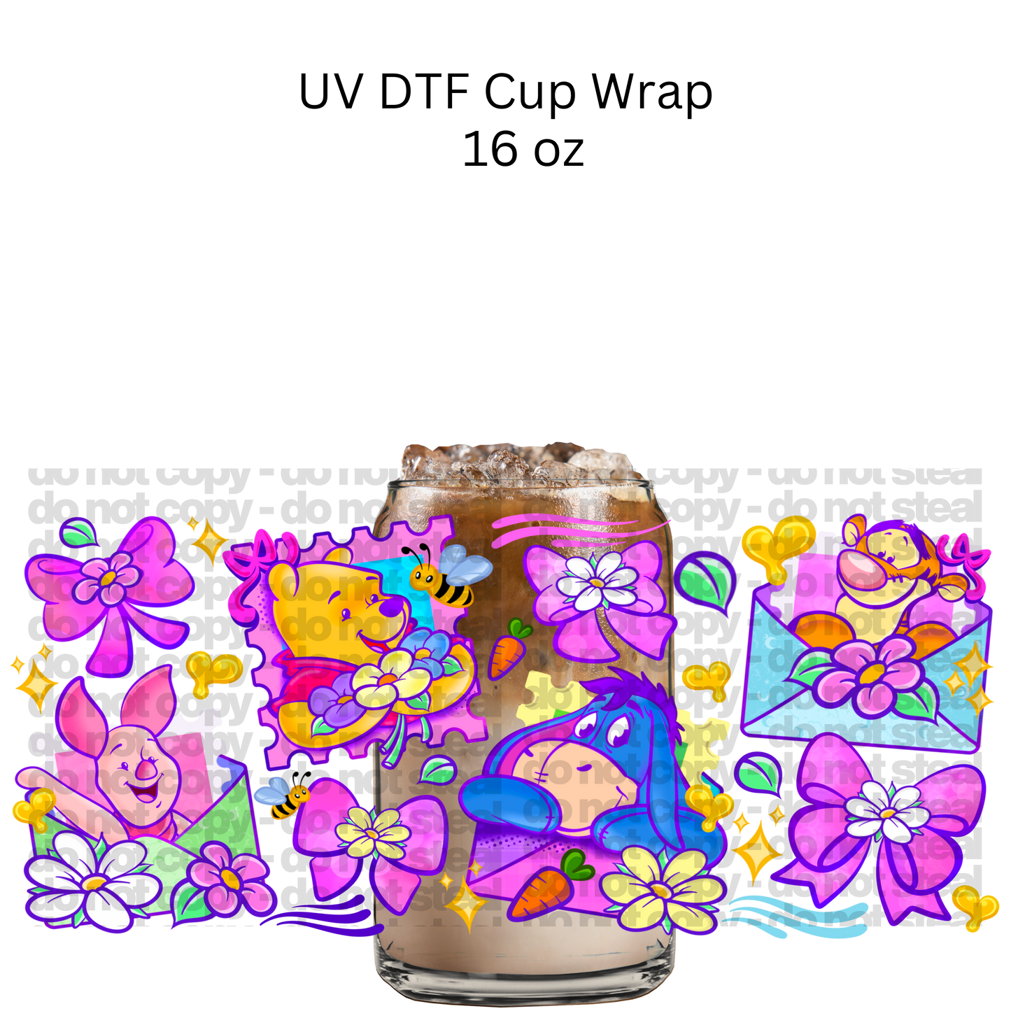 Purple Bear Frames UV DTF Cup Wrap