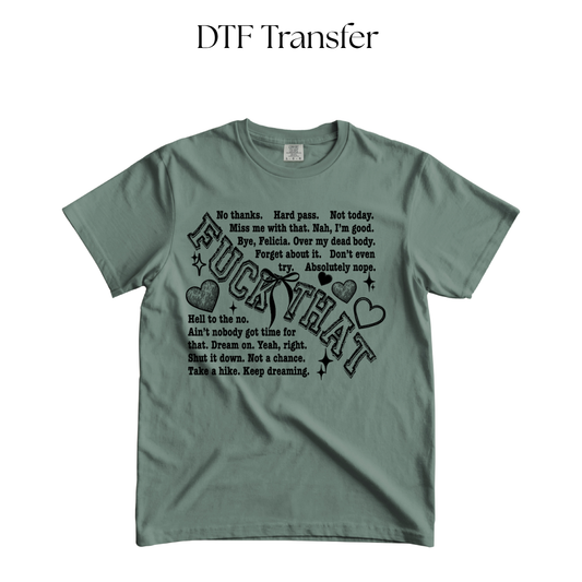 F That List Single Color DTF Transfer
