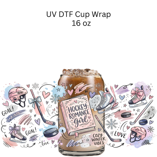 Hockey Romance Girl UV DTF Cup Wrap