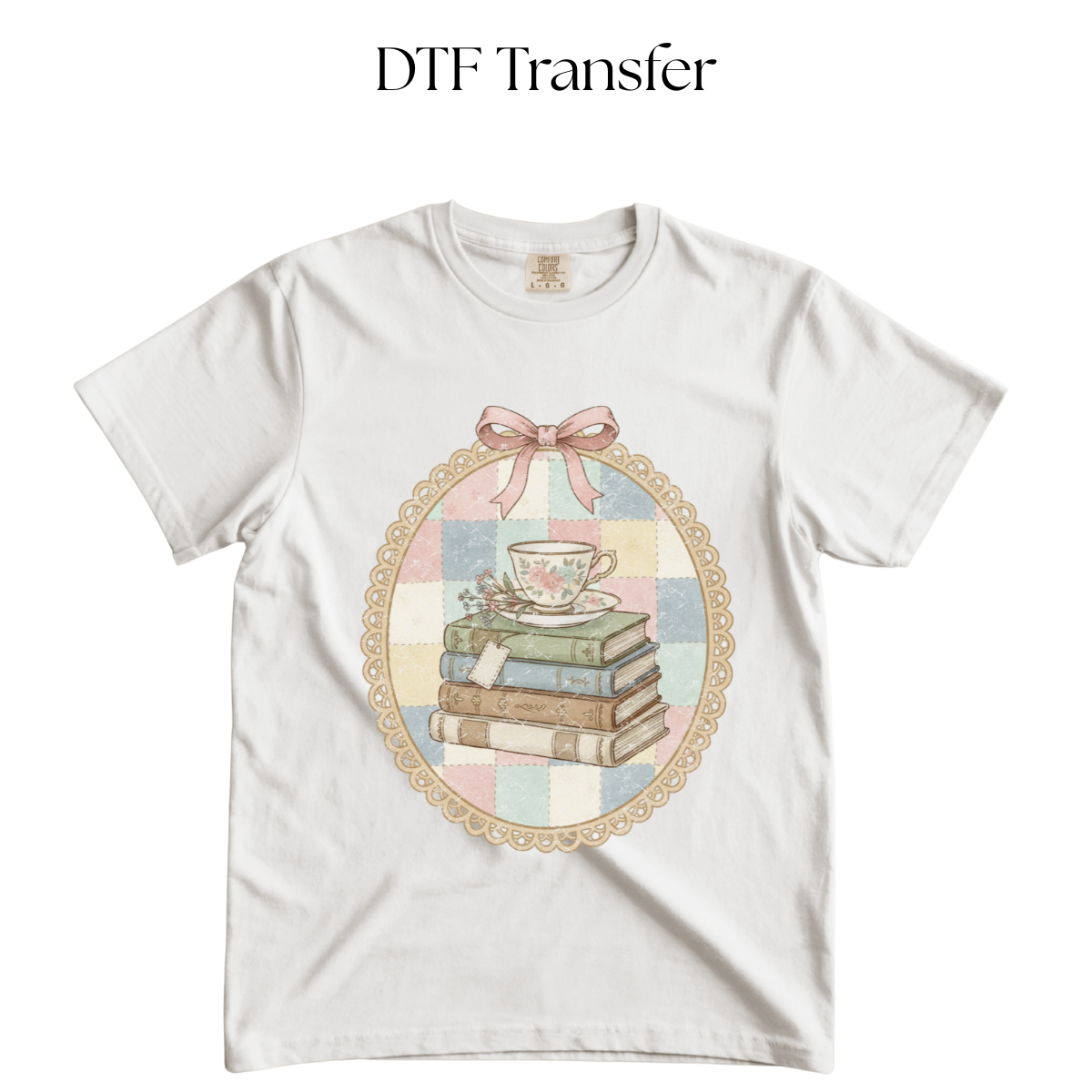 Books in Frame Distressed DTF Transfer