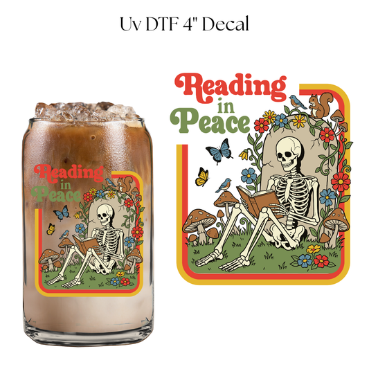 Reading in Peace 4” UV DTF Decal