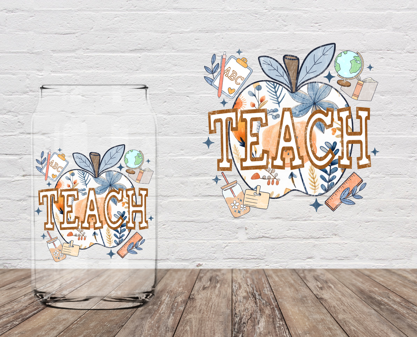 Teach Apple DOUBLE SIDED 4" UV DTF