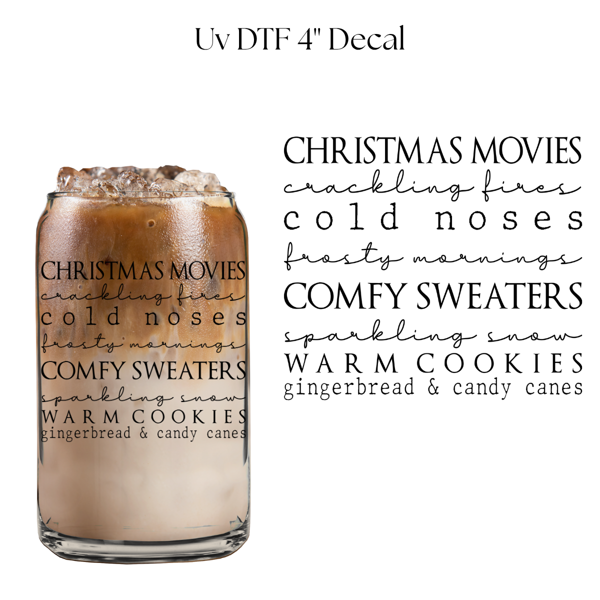 Christmas List 4” UV DTF Decal