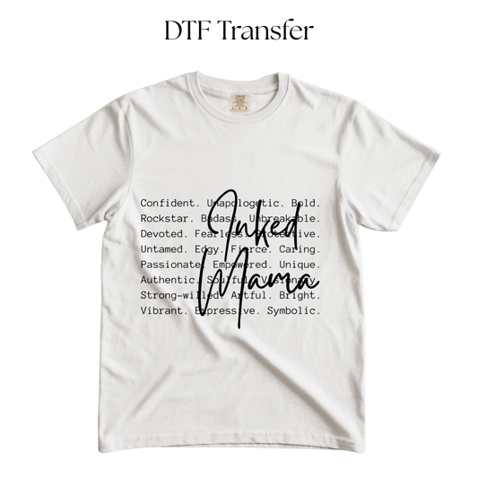 Inked Mama List Black Single Color DTF Transfer