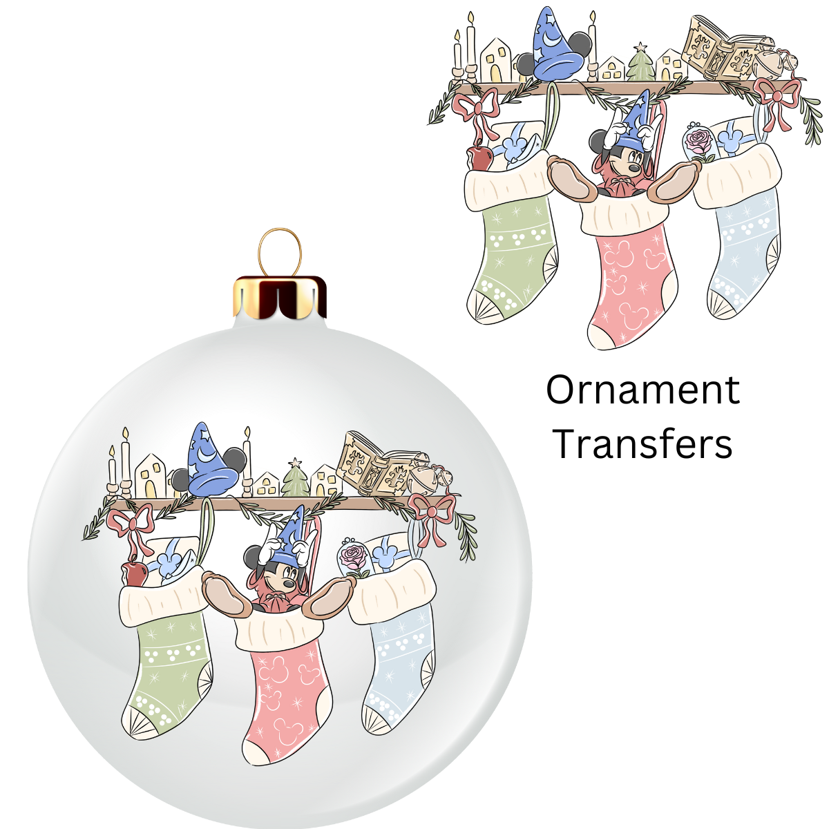 Magical Mouse Pastel Ornament UV DTF