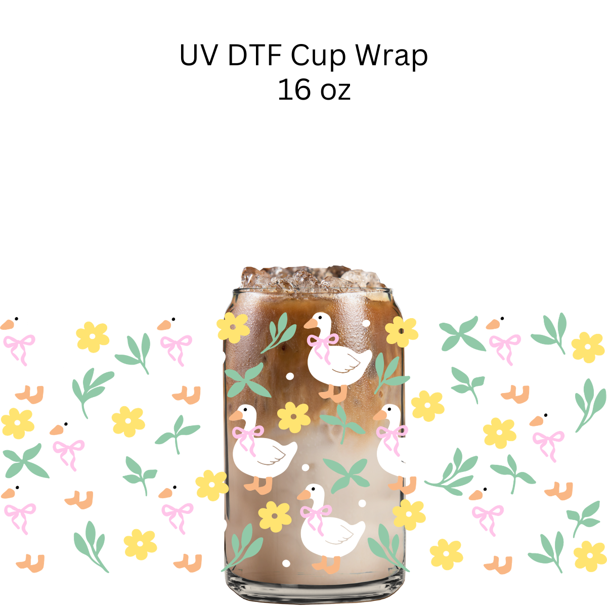 Floral Bow Goose UV DTF Wrap