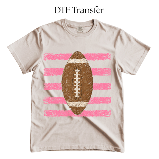Pink Stripes Football DTF Transfer
