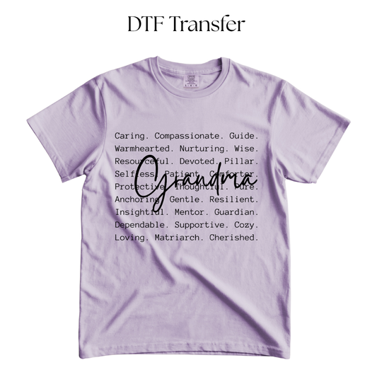 Grandma Definiton Single Color DTF Transfer