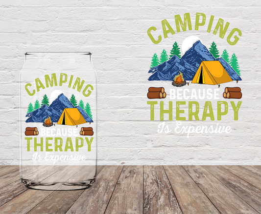 Camping Because Therapy is Expensive 4" UV DTF