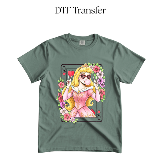 Sleepy Princess Card DTF TRANSFER