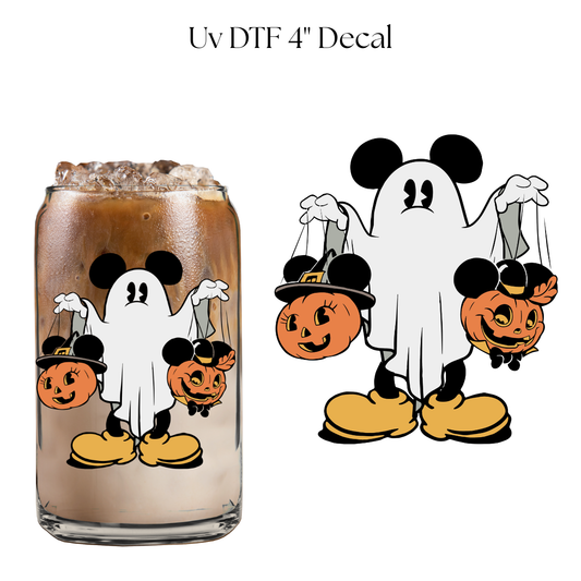 Ghost Mouse 4” UV DTF Decal