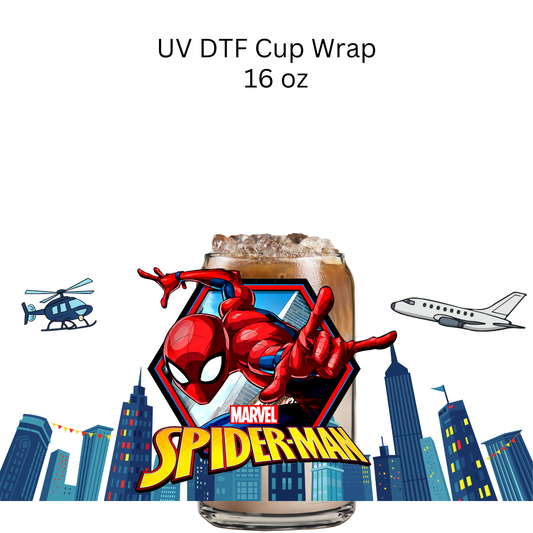 Spider Guy UV DTF Cup Wrap