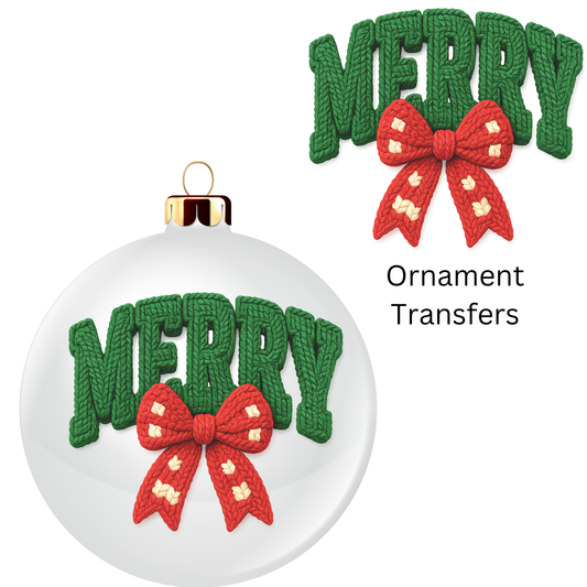 Merry Green Faux Yarn Ornament UV DTF