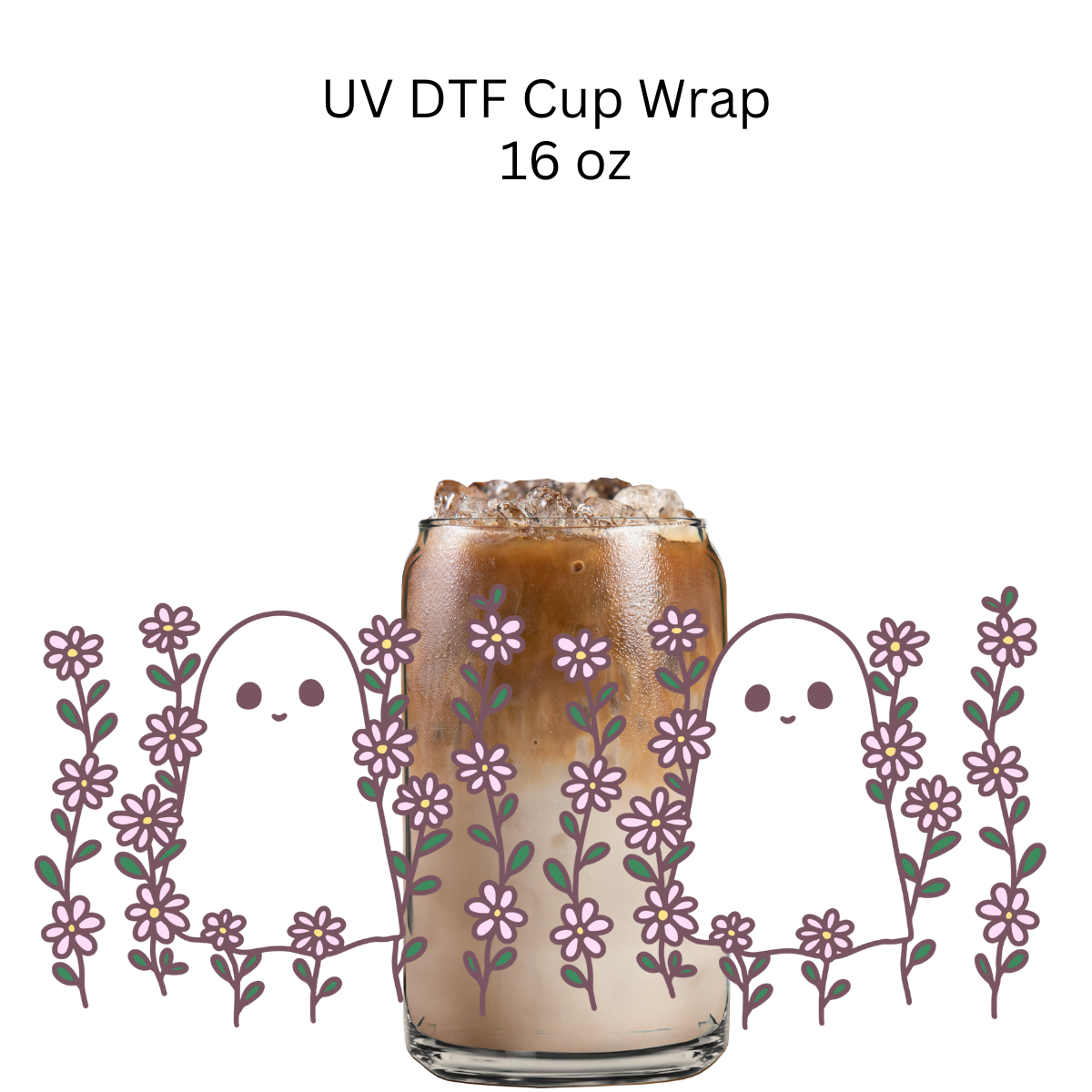 Floral Ghosties UV DTF Cup Wrap