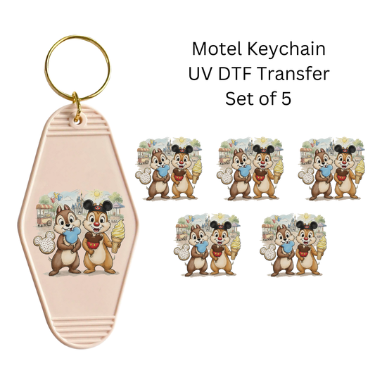 Chipmunks Set of 5 Keychain Transfers