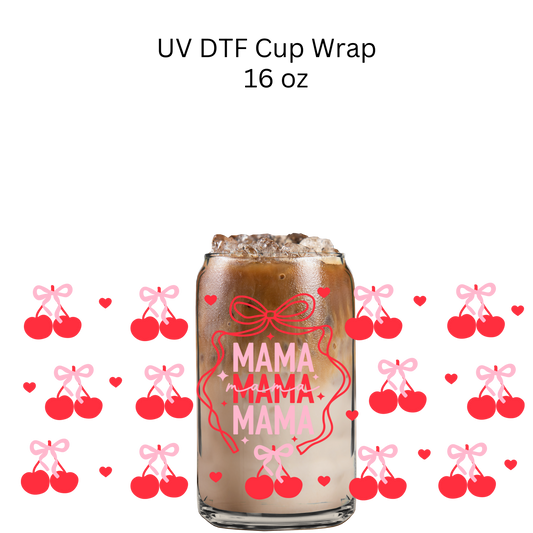 MAMA Cherries UV DTF Cup Wrap