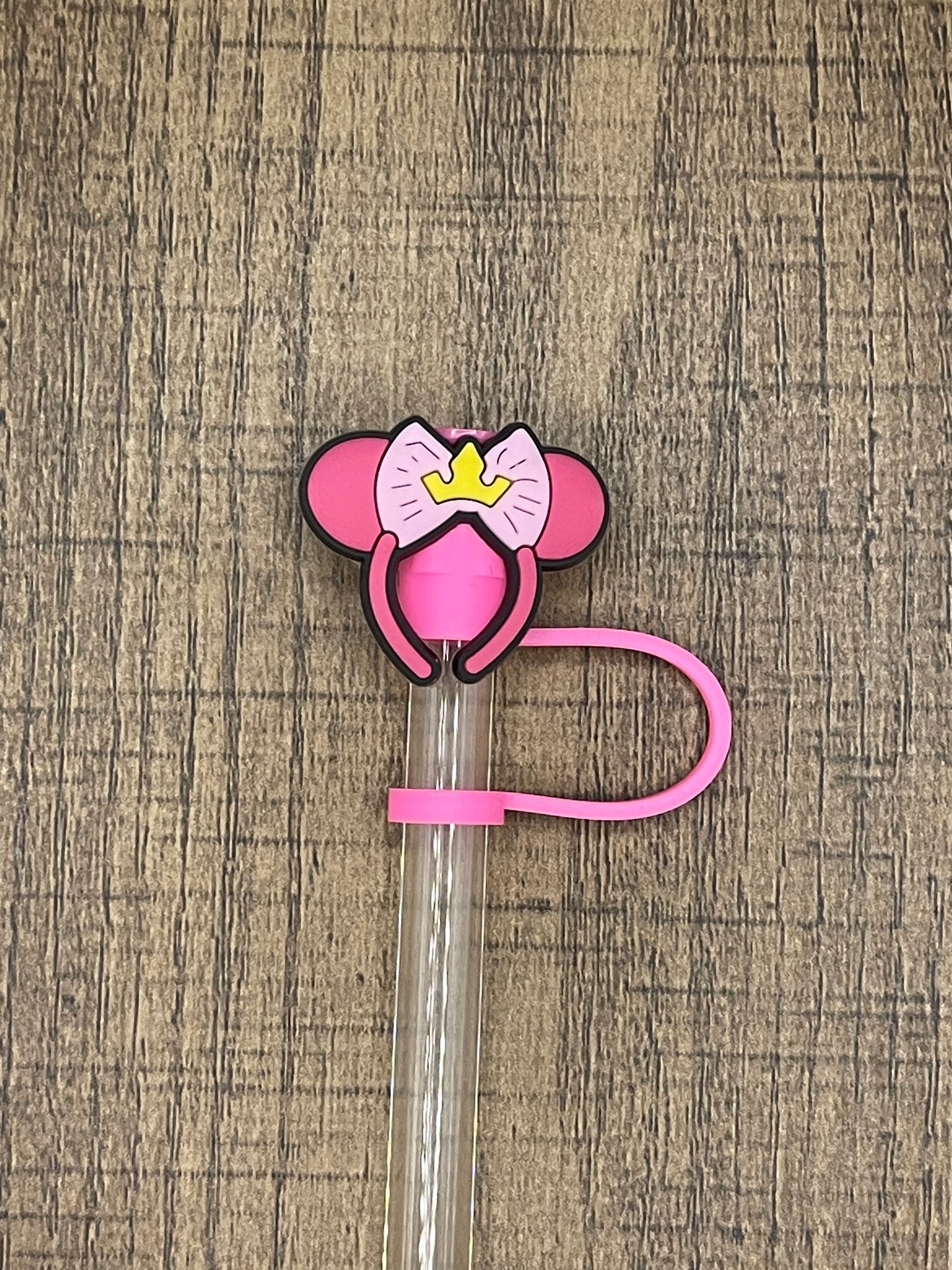 Magical Mouse Pink Ears Silicone Straw Topper