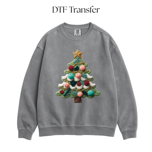 Christmas Tree Faux Yarn DTF Transfer