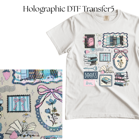 HOLOGRAPHIC Book Love Frame  DTF Transfer
