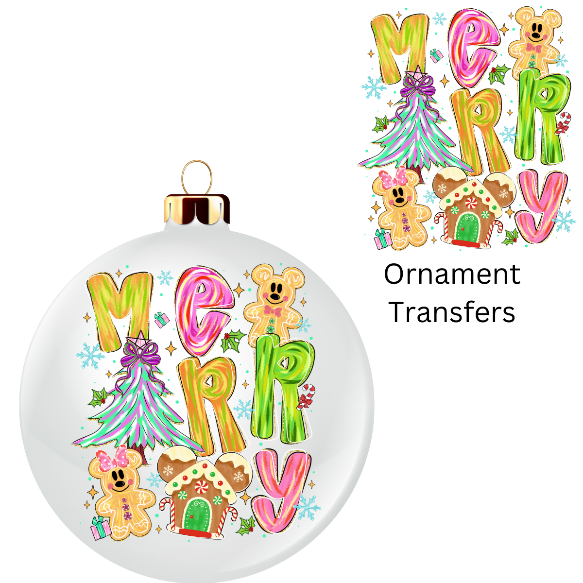 Merry Mouse Cookies Ornament UV DTF