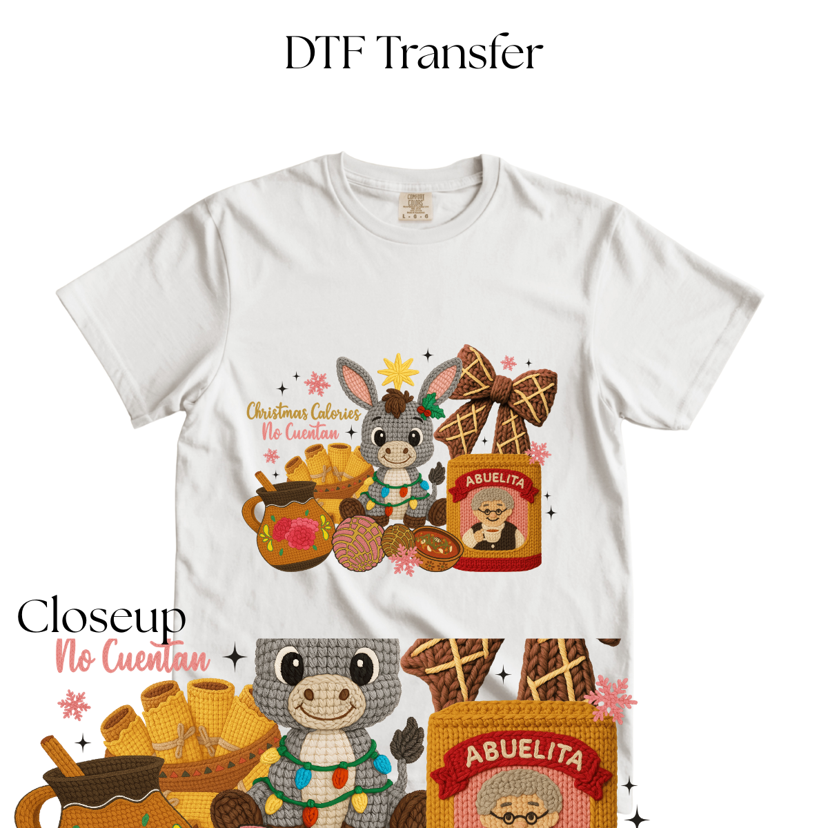 Christmas Calories no Cuentan Burrito DTF Transfer