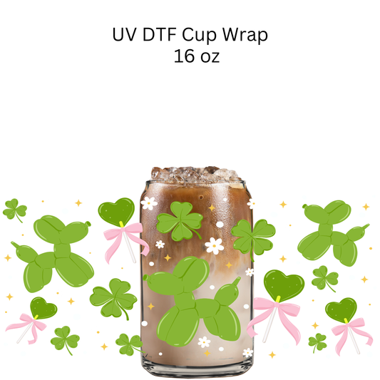 St Patricks Balloon Dogs UV DTF Wrap