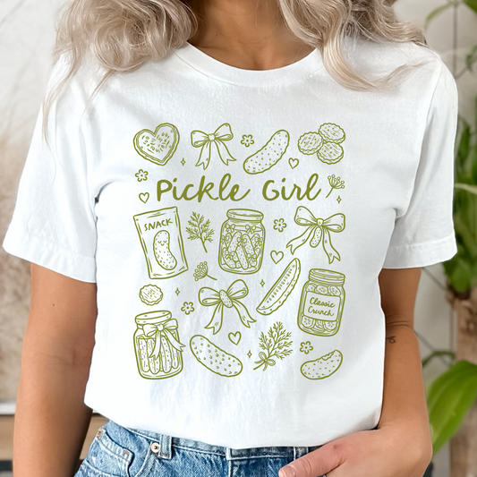 Pickle Girl Green Single Color DTF Transfer