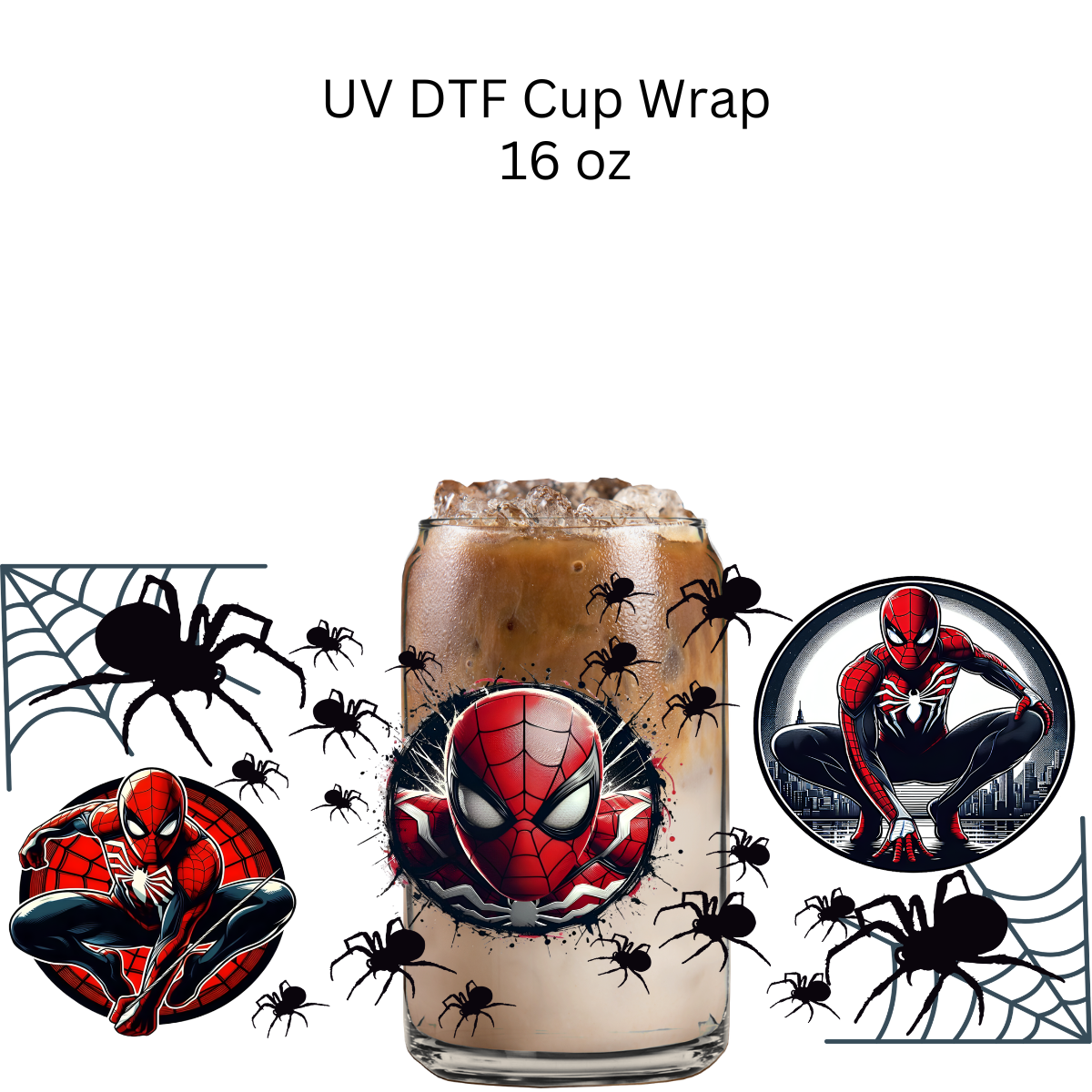 Three Spider Guy UV DTF Cup Wrap