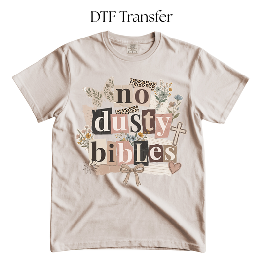 Beige No Dusty Bibles DTF Transfer